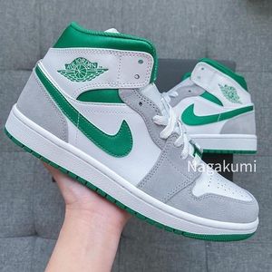 🌲 Nike Air Jordan 1 Mid pine green shoes